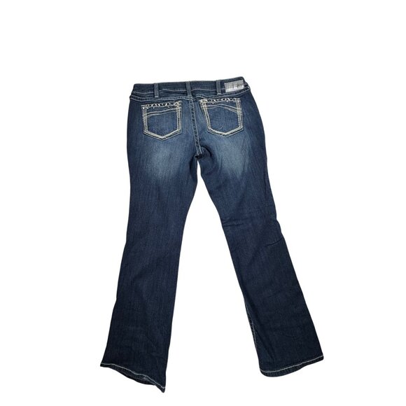 Ariat Womens Ruby Denim Jeans 34R US 18 Bootcut Mid-Rise Western Style Cotton Bl - Picture 11 of 16